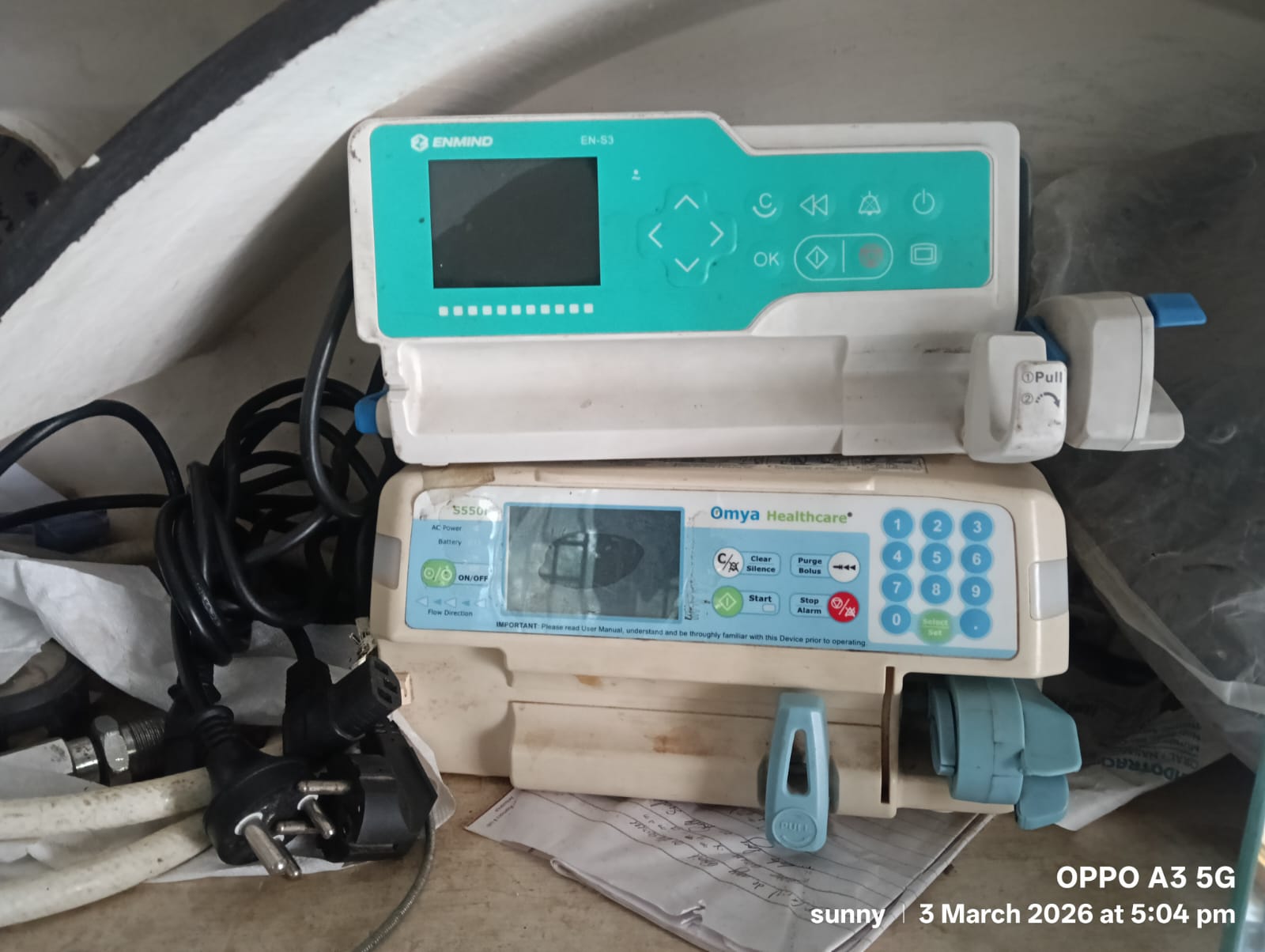 Enmind and Omya ICU Infusion Pumps